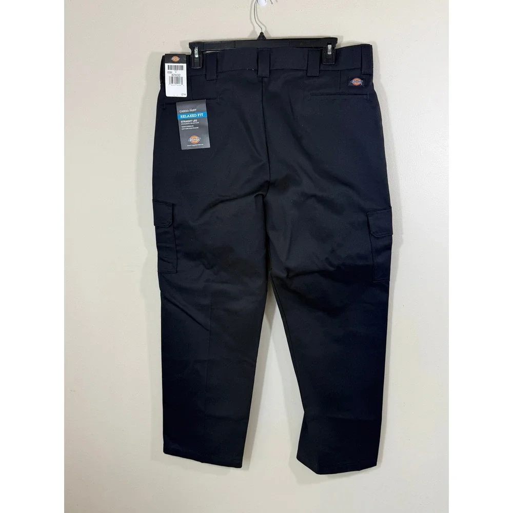 NWT Dickies Cargo Pants Men's 42x32 Black Relaxed Straight Workwear Utility